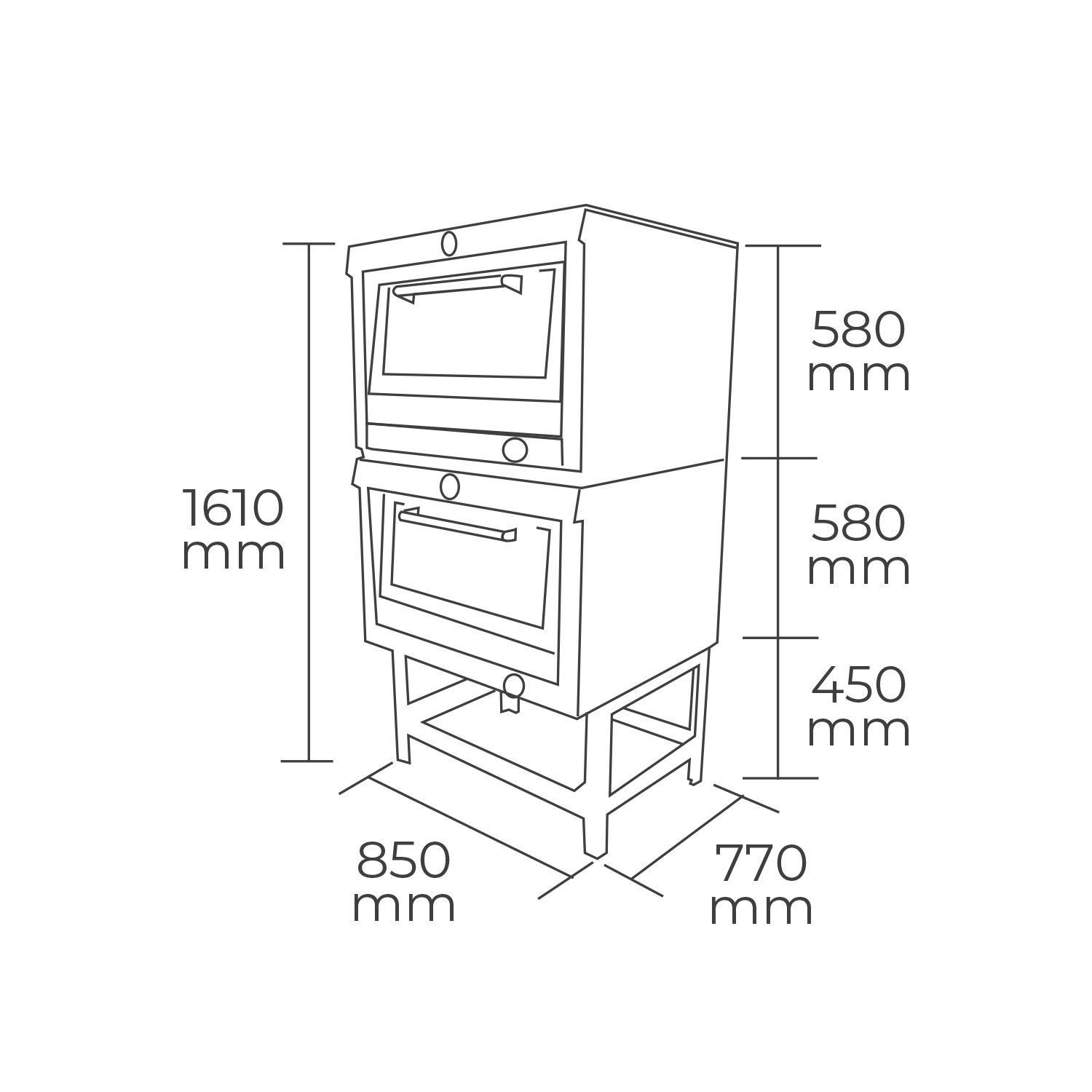 Horno 2 Cámaras 58x65 cm 6EA153R MAIGAS