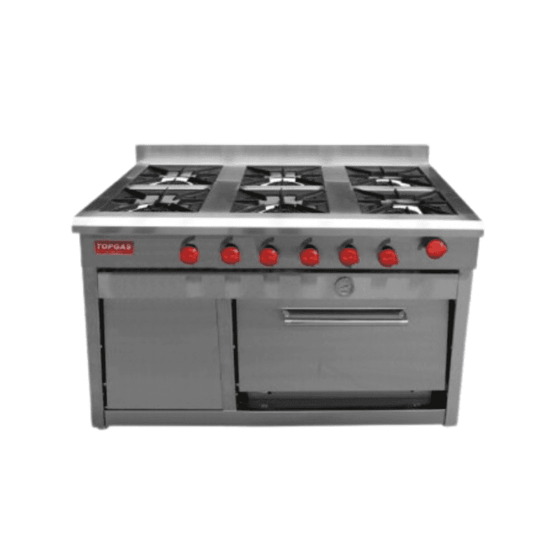 Cocina Industrial 6 Platos con horno TOPGAS