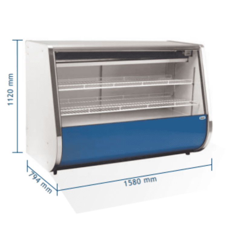 MEDIDAS Mesón Refrigerado Panorámico 1.5 m INEMA