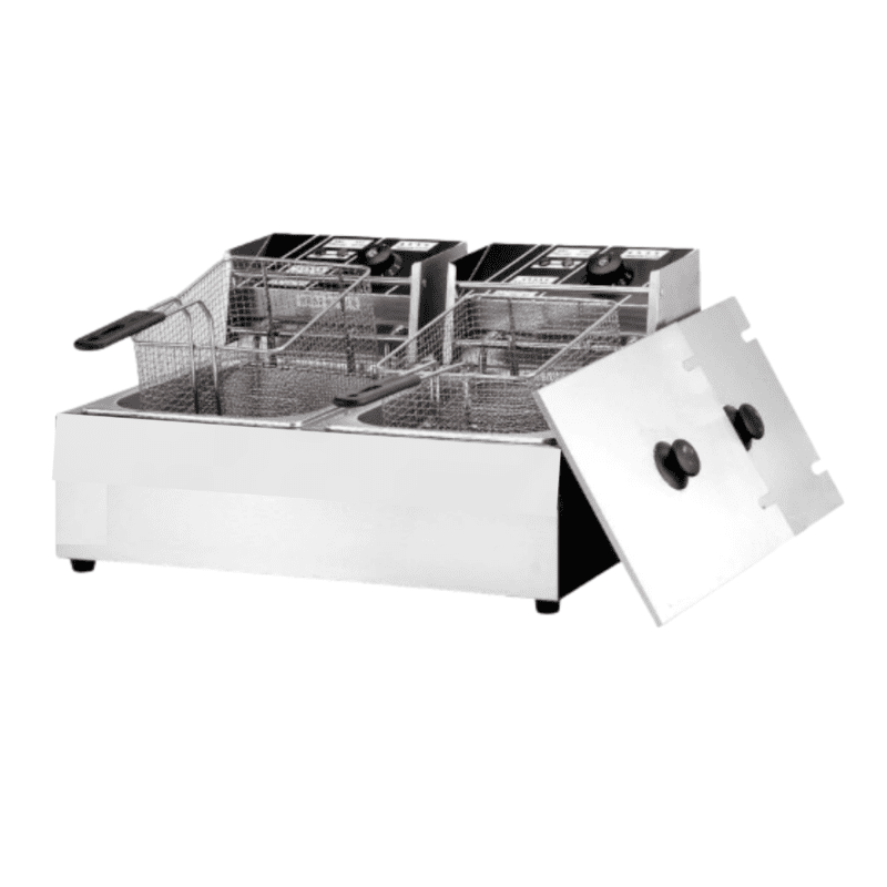 Freidora Eléctrica de 2 Depósitos HEF-82A
