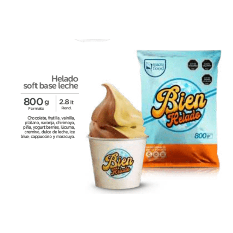 Mezcla de Helados Soft Vainilla 800 gramos MACROFOOD